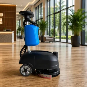 Mini Walk-Behind Electric Battery Floor Scrubber Machine for Small Spaces