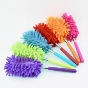 Mini Washable Car Cleaning Duster with Soft Stainless Steel Extendable Handle Microfiber Chenille Head