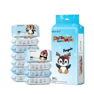 Mini Wipes Pouch Portable Pull-Tab Cleaning Wipes for Baby’s Hands and Mouth Baby Wet Tissues