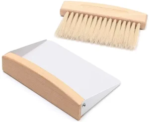 Mini Wooden Computer Keyboard Cleaning Brush and Dustpan Set