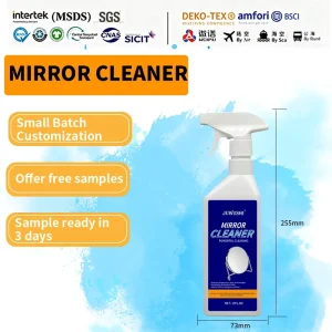 Mirror Cleaner Spray Anti-Fog Polishing Formula for Bathroom, Car, and Home Glass Ammonia-Free 500mL