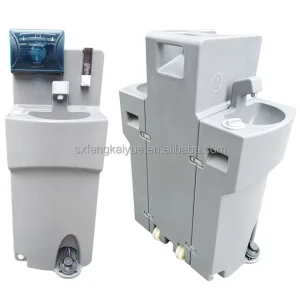 Mobile Hand Washing Station Portable Hand Wash Sink With Dual Basin for Outdoor Sanitation