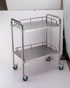 Mobile Hospital Trolley Stainless Steel Medical Treatment Cart with Drawer for Doctor Nurse