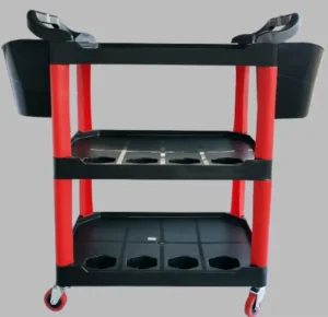 Mobile Three-Layer Portable Plastic Movable Detailing Cart Car Wash Tool Model WS-011