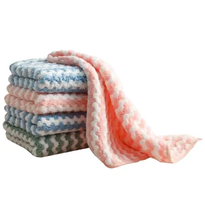 Modern Coral Fleece Dish Towel Microfiber Dishcloth for Kitchen Washing Dishes