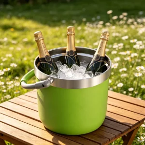Modern Durable Ice Bucket with Carry Handles and Lid Large Capacity Beer Jug for Wine Beer and Party Use