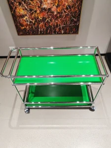 Modern Foldable Space Saving Stainless Steel Storage Cabinet for Home Bar Living Room Apartment Garage Use