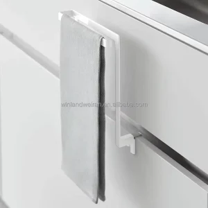 Modern Foldable Three Layer Metal Eco Friendly Kitchen Towel Holder Over Cabinet Door Hand Dish Towel Bar