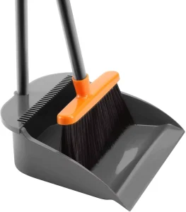 Modern Heavy Duty Broom Set with Rotating Bristle Head PP Dustpan & Plastic Handle for Home Cleaning Pet Hair Removal