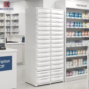Modern Metal Pharmacy Counter Pharmacy Display Cabinet Drugstore Drawers for Medicine