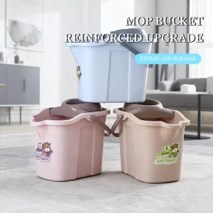 Modern PP Plastic Boiling Water Safe Wringer Mop Bucket with Basket Squeezer for Household Commercial Cleaning Durable