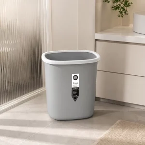 Modern Plastic Waste Paper Basket with Hidden Garbage Bag Ring for Home, Hotel, and Commercial Use