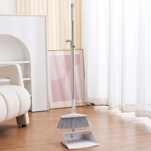 Modern Portable Eco friendly Durable Lightweight Easy Clean UPRefine Plastic Broom Dustpan Set Soft Comb Teeth Design Outdoor