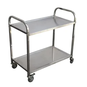 Modern Restaurant Hospital Kitchen Use Three Layer Stainless Steel Band Universal Casters Service Cart