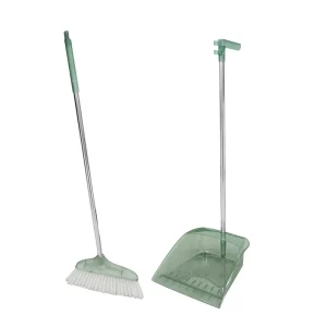 Modern Style New Dustpan Broom with Soft Plastic Handle Durable Stainless Steel Rods and Head Durable PP Material