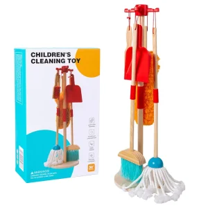 Montessori 6 Pieces Wooden Role Play Children Cleaning Sets Educational Learning Enlightenment Kitchen Toys for Kids Boys Girls