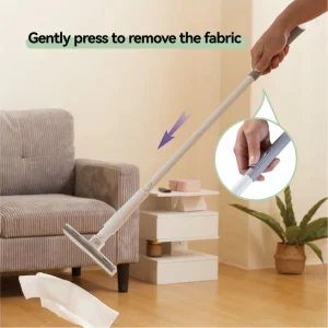 Mop Clip with Button and Disposable Cloth, Hand-Wash-Free Small Mop