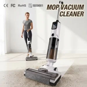 Mop Vacuum Cleaner Cordless Wet and Dry 15KPa High Suction Brushless Handheld for Home Floor Self Cleaning