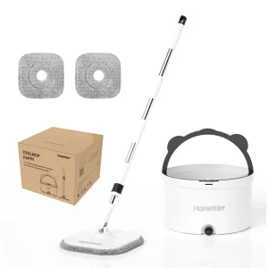 Mops 360 Flat Mop Cleaning Tools Steel Pole Mop Bucket Dual Chamber Dirty Water and Clean Water Self Separation