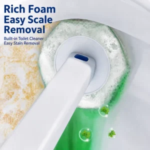 Mugwort Smell Toilet Cleaning Set with Soft Brush Head and Built-in Cleaner for Whole Toilet Care