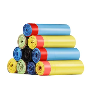 Multi-Color Large PE Plastic Trash Bags for Bathroom, Bedroom, and Office