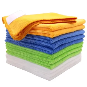 Multi-Color Microfiber Cleaning Cloths Lint-Free Reusable Towels for Kitchen Glass Car Household