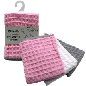 Multi Color Reusable Absorbent Lint Free Waffle Weave Microfiber Cleaning Cloth for Tea Kitchen Dish