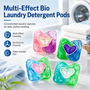 Multi-Effect Laundry Detergent Pods for Stain Removal and Odor Elimination