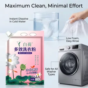 Multi Effect Laundry Powder with Lavender Fragrance Stain Remover Fabric Care Anti Static for All Washers
