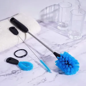 Multi-Function Bottle Cleaning Brush Kit 3 Heads Design Nylon Bristle Water Bottle Straw Brush for Cup Thermos Jar Cleaning