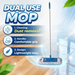 Multi-Function Dual-Purpose Flat Mop for Indoor Hard Surface Cleaning