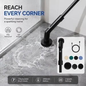 Multi Function Electric Spin Scrubber Telescopic Handle Rechargeable Cordless Electric Cleaner Brush with Multiple Heads