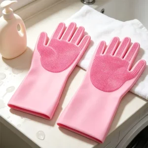 Multi Function Silicone Dishwashing Gloves Non Slip Waterproof Cleaning Gloves for Washing