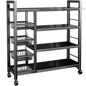 Multi Function Steel Kitchen Cart with Moveable Wheels for Toys Storage and Organization