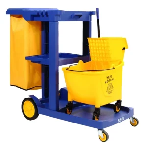 Multi Functional Heavy Duty Rust Resistant Hotel Linen Cart Sanitation Special Work Trolley 500 lb Capacity Bucket for Cleaning