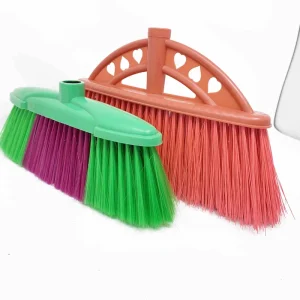 Multi-Functional Household Cleaning Broom with Soft Polyester Bristles and Plastic Head