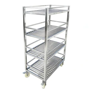 Multi Level Double Sided Heavy Duty Foldable Rolling Storage Cart CE Certified Stainless Steel Trolley for Factory Supermarket