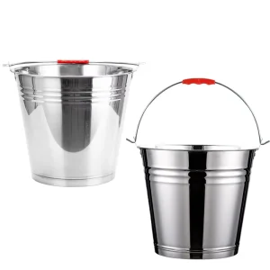 Multi Purpose 10L Stainless Steel Bucket with Comfort Grip Handle Durable Metal Pail for Household Cleaning Farming Use