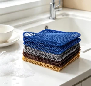 Multi-Purpose Dishwashing Cleaning Cloth 3D Mesh Cleaning Towel Kitchen Easy Foaming Dish Washing Grid Dishcloth