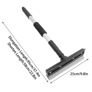 Multi-Purpose Double-Sided Sponge and Rubber Car Window Scraper for Glass Doors and Windshields