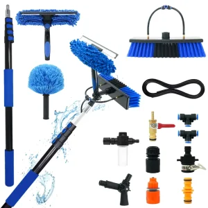 Multi Purpose High Reach Pole Water Fed Telescopic Cleaning System Comes with Solar Panel Cleaning Brush and Window Cleaner