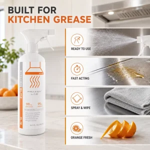 Multi-Purpose Kitchen Cleaner Spray Heavy Oil Grease Stain Remover for Stoves and Range Hoods