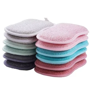 Multi Purpose Kitchen Microfiber Scrub Sponges Scouring Dishes Cleaning Pads