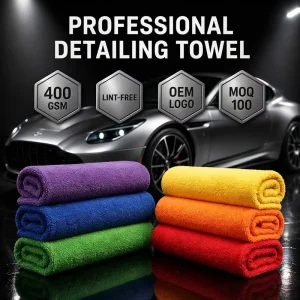 Multi Purpose Microfiber Car Towels for Car Wash Home Cleaning Lint Free Absorbent Cloth Custom Logo