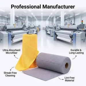 Multi-Purpose Microfiber Cleaning Cloth Roll 180GSM 50PCS/Roll Terry Fabric Disposable Tear-Away Wipes