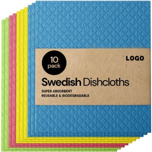 Multi Purpose Microfiber Eco Friendly Swedish Dish Cloth Non Scratch Square Kitchen Cleaning