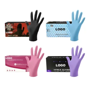 Multi-Purpose OEM Custom Pure Nitrile Disposable Gloves for Food Service Household Cleaning Tattoo Barbershop Beauty Salon Use