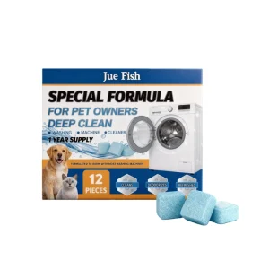 Multi-Purpose Pet Owner Laundry Deep-Clean Effervescent Tablets Compatible with Most Washing Machines