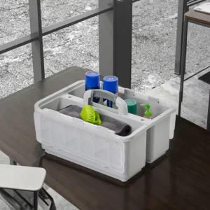 Multi Purpose Plastic Cleaning Cart with Handle Organizer Tool Bucket for Various Cleaning Tasks