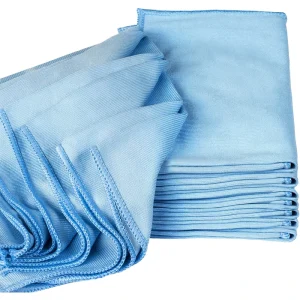 Multi Purpose Super Water Absorbent Eco Friendly Square Microfiber Glass Cleaning Towels 12″x12″ 10 Pack